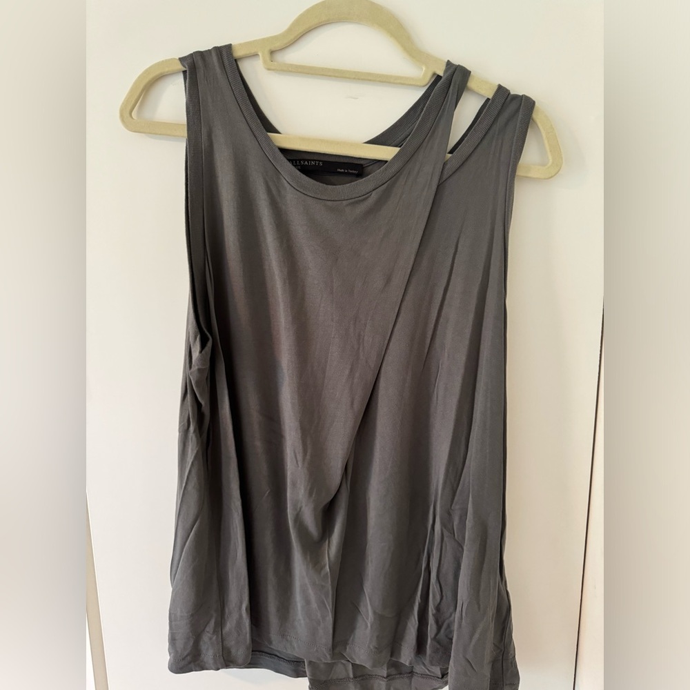 All Saints green cotton tank size L